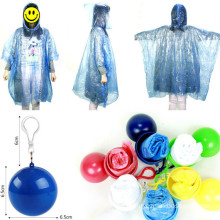 PE biodegradable raincoat disposable use hooded rain poncho for kids